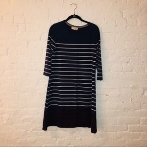 Max Studios Navy Blue Striped Dress